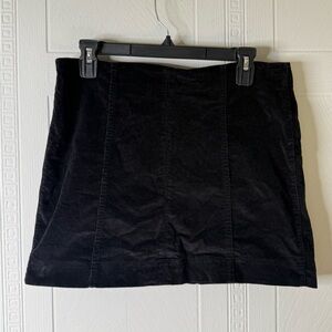 JOLT Black Stretch Corduroy Skirt Size 11 Waist 30 Short Mini Junior Zip Back
